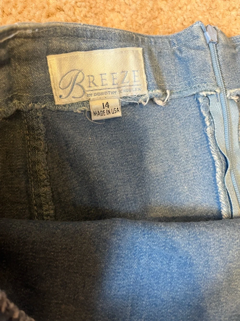 Vintage Denim Midi Skirt with Floral Embroidery - Picture 4 of 5